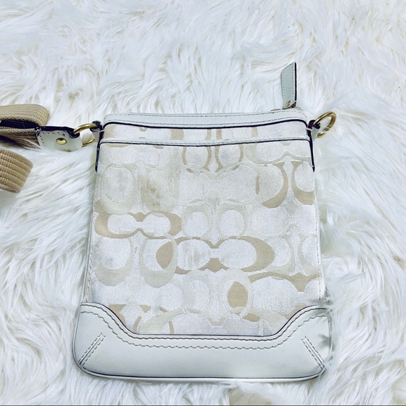 💝 White COACH Monogram Mini Messenger 💝 - Picture 2 of 8
